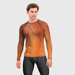 Рашгард мужской Огненно-оранжевая поверхность, цвет: 3D-принт — фото 2