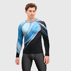Рашгард мужской Тёмно-синий мрамор, цвет: 3D-принт — фото 2