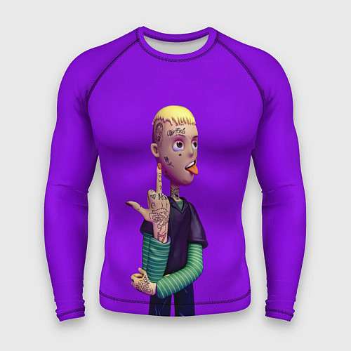 Мужской рашгард Lil Peep На Фиолетовом Фоне / 3D-принт – фото 1