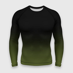 Рашгард мужской Черный и хвойный зеленый градиент, цвет: 3D-принт