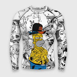 Рашгард мужской Гомер Симпсон - ярый головорез!, цвет: 3D-принт