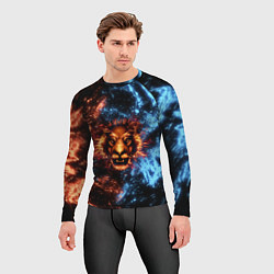 Рашгард мужской Огонь и вода - лев, цвет: 3D-принт — фото 2
