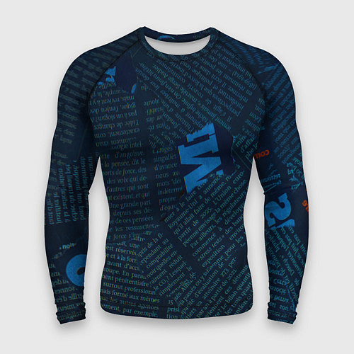 Мужской рашгард Черная газета / 3D-принт – фото 1