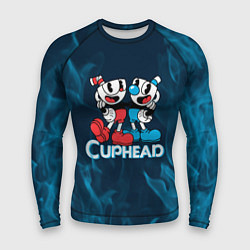 Рашгард мужской Cuphead синий огонь, цвет: 3D-принт