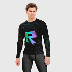 Рашгард мужской Roblox logo neon, цвет: 3D-принт — фото 2