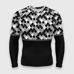 Рашгард мужской Черно-белый геометрический узор, цвет: 3D-принт