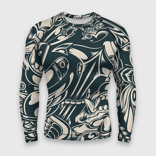 Мужской рашгард Японская тату текстура / 3D-принт – фото 1