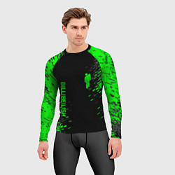 Рашгард мужской Билли Айлиш зелёная краска, цвет: 3D-принт — фото 2