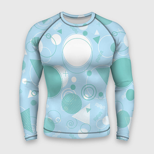 Мужской рашгард Голубой фон и узоры / 3D-принт – фото 1