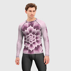 Рашгард мужской Цветочный узор в розовых тонах, цвет: 3D-принт — фото 2