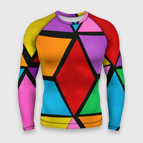 Мужской рашгард Множество разноцветных ромбов / 3D-принт – фото 1