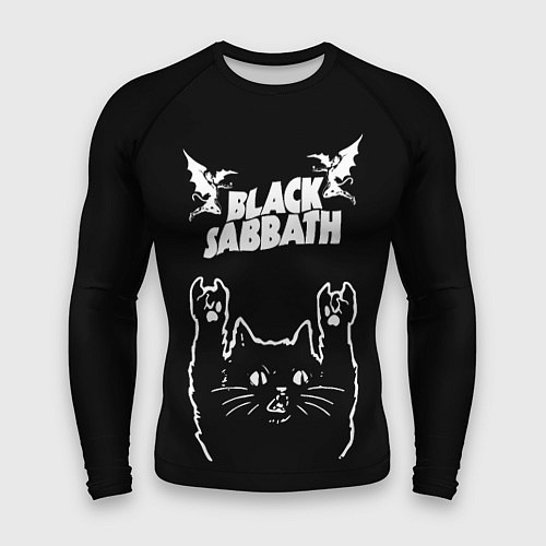 Мужской рашгард Black Sabbath рок кот / 3D-принт – фото 1