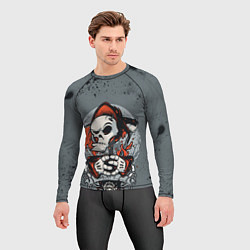 Рашгард мужской Slipknot Скелет, цвет: 3D-принт — фото 2