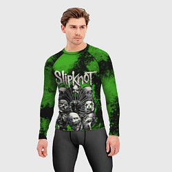 Рашгард мужской Slipknot green abstract, цвет: 3D-принт — фото 2