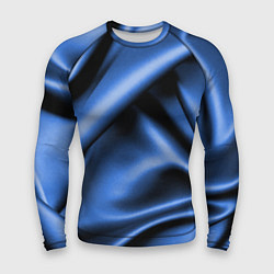 Рашгард мужской Складки гладкой синей ткани, цвет: 3D-принт
