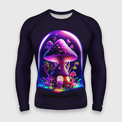 Рашгард мужской Волшебный неоновый гриб в банке, цвет: 3D-принт