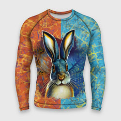 Рашгард мужской Огненный новогодний кролик, цвет: 3D-принт