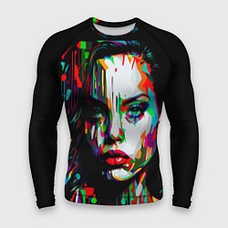 Рашгард мужской Анджелина Джоли - поп-арт, цвет: 3D-принт