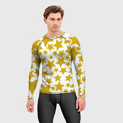 Рашгард мужской Жёлтые звезды, цвет: 3D-принт — фото 2