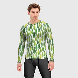 Рашгард мужской Акварельные листья, цвет: 3D-принт — фото 2