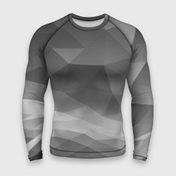 Рашгард мужской Серый геометрический объёмный паттерн, цвет: 3D-принт