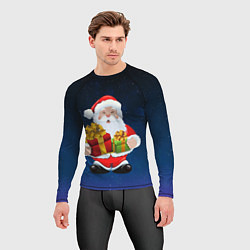 Рашгард мужской Санта Клаус с двумя подарками, цвет: 3D-принт — фото 2