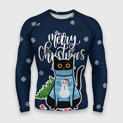 Мужской рашгард Котик: merry christmas