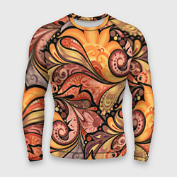 Мужской рашгард Multicolored branching floral patterns