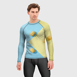 Рашгард мужской Жёлтый и голубой цвета и абрикосы, цвет: 3D-принт — фото 2