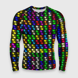 Рашгард мужской Разноцветные неоновые квадраты, цвет: 3D-принт