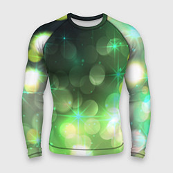 Мужской рашгард Неоновый зеленый блеск и черный фон