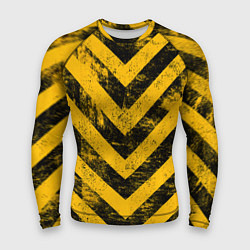 Рашгард мужской WARNING - желто-черные полосы, цвет: 3D-принт