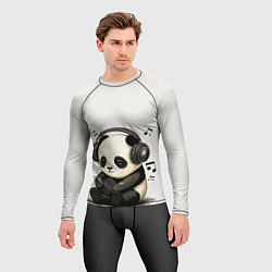 Рашгард мужской Милая панда в наушниках, цвет: 3D-принт — фото 2