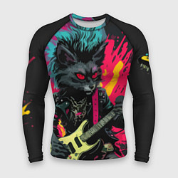 Рашгард мужской Rocker Cat on a dark background - C-Cats collectio, цвет: 3D-принт