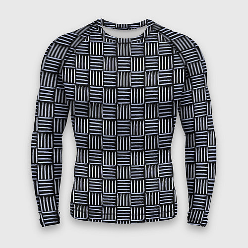 Мужской рашгард Паттерн из голубых линий / 3D-принт – фото 1