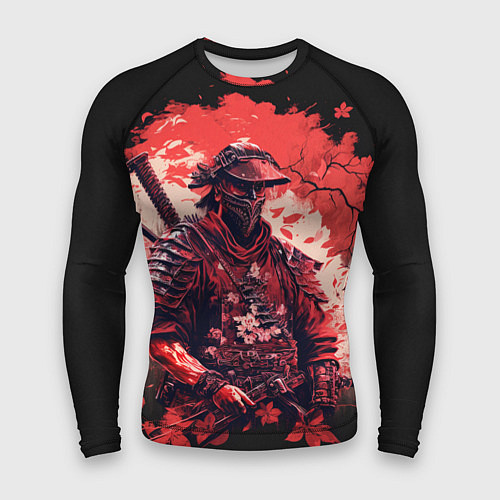 Мужской рашгард Самурай среди листьев / 3D-принт – фото 1