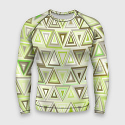 Рашгард мужской Геометрический светло-зелёный паттерн из треугольн, цвет: 3D-принт