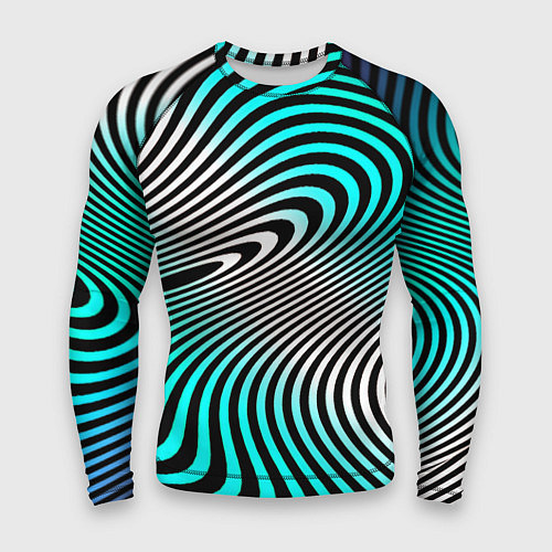 Мужской рашгард Оптические волны психоделика / 3D-принт – фото 1