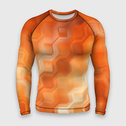 Рашгард мужской Золотисто-оранжевый туманный паттерн, цвет: 3D-принт