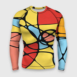 Рашгард мужской Яркий абстрактный узор из цветных овалов и плавных, цвет: 3D-принт