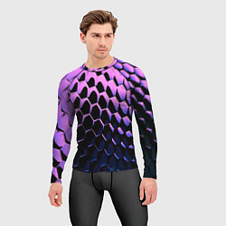 Рашгард мужской Шестиугольники волны, цвет: 3D-принт — фото 2
