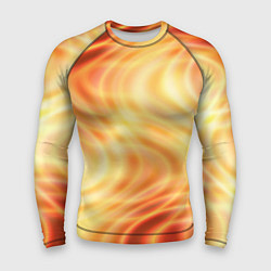 Рашгард мужской Абстрактные оранжево-жёлтые солнечные волны, цвет: 3D-принт