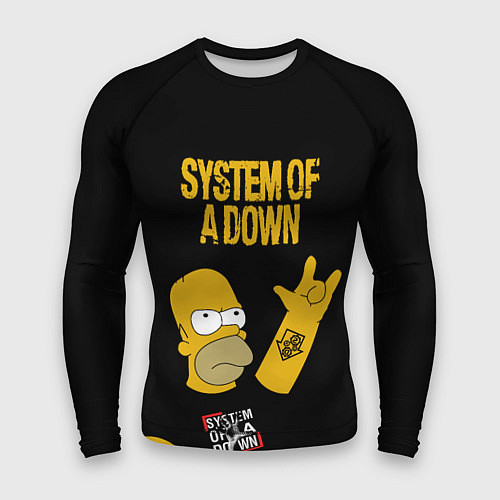 Мужской рашгард System of a Down Гомер Симпсон рокер / 3D-принт – фото 1