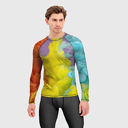 Рашгард мужской Абстрактные разноцветные объёмные дымы, цвет: 3D-принт — фото 2