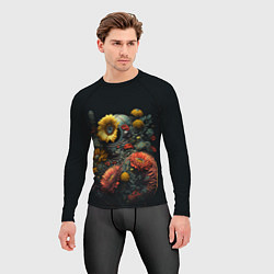 Рашгард мужской Космонавт в цветах, цвет: 3D-принт — фото 2