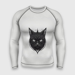 Рашгард мужской Чёрный кошачий арт, цвет: 3D-принт