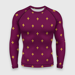 Мужской рашгард Геральдическая лилия на пурпурном фоне