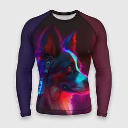 Рашгард мужской Кибер-собака неон, цвет: 3D-принт