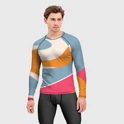 Рашгард мужской Разноцветная абстракция в стиле модерн, цвет: 3D-принт — фото 2