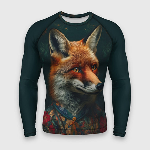 Мужской рашгард Лисица в цветном костюме / 3D-принт – фото 1